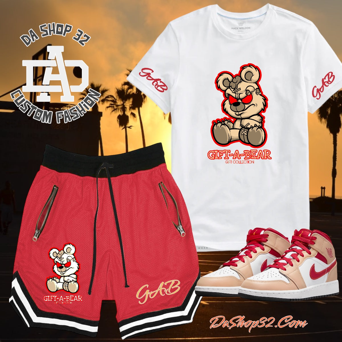 Basketball Set GAB (Red and Beige)