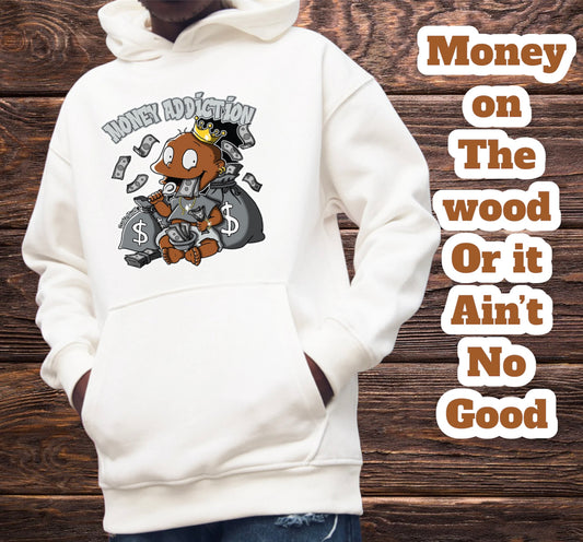 Money On The Wood (White Hoodie)
